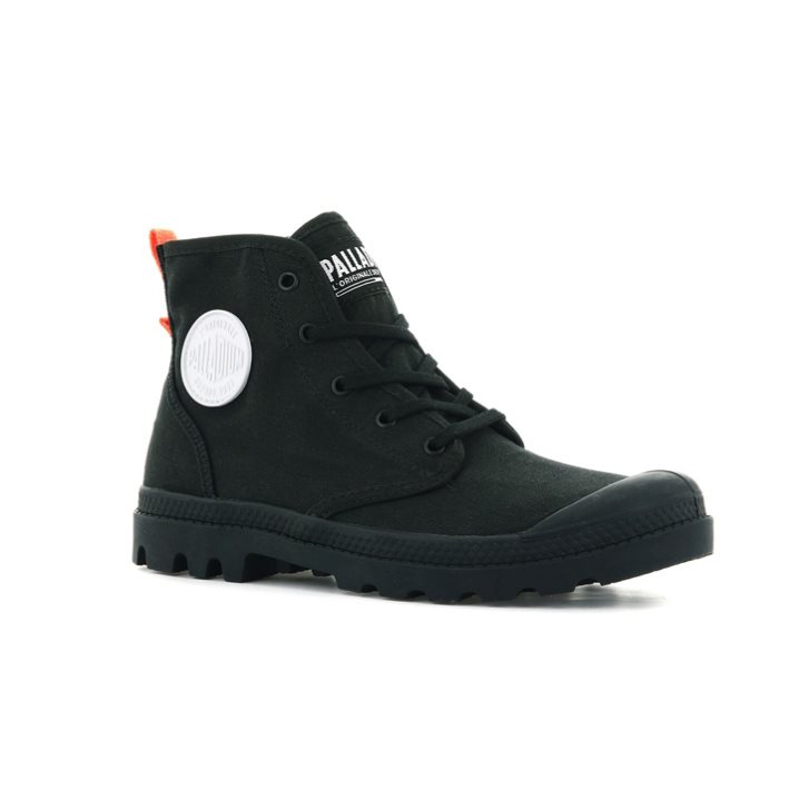 Palladium Pampa Hi Twill Women's Boots Black | UK F297-OIV